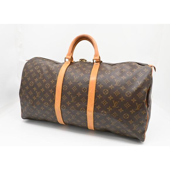Louis Vuitton Monogram Keepall 55 Authentic Duffle Travel Bag Vintage Boston Bag - Picture 1 of 16